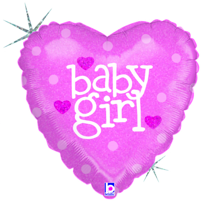 Balónek foliový Baby girl Srdce růžové ALBI