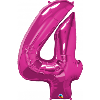 Balónek foliový Číslo 4 magenta ALBI