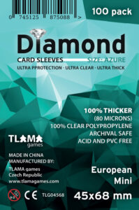TLAMA games Obaly na karty Diamond Azure: European Mini (45x68 mm) (80 mikronů