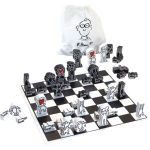 Vilac Moderní dřevěné šachy Keith Haring