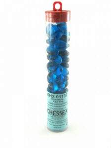 Chessex skleněné žetony countery modré Aqua Blue – 40 ks