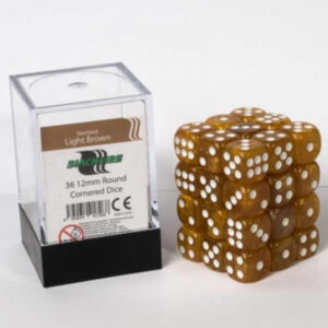 Sada kostek Blackfire Dice Cube 12 mm Marbled Light Brown D6 - 36 ks