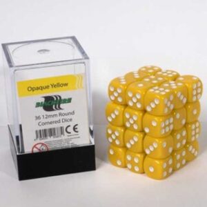Sada kostek Blackfire Dice Cube 12 mm Opaque Yellow D6 - 36 ks